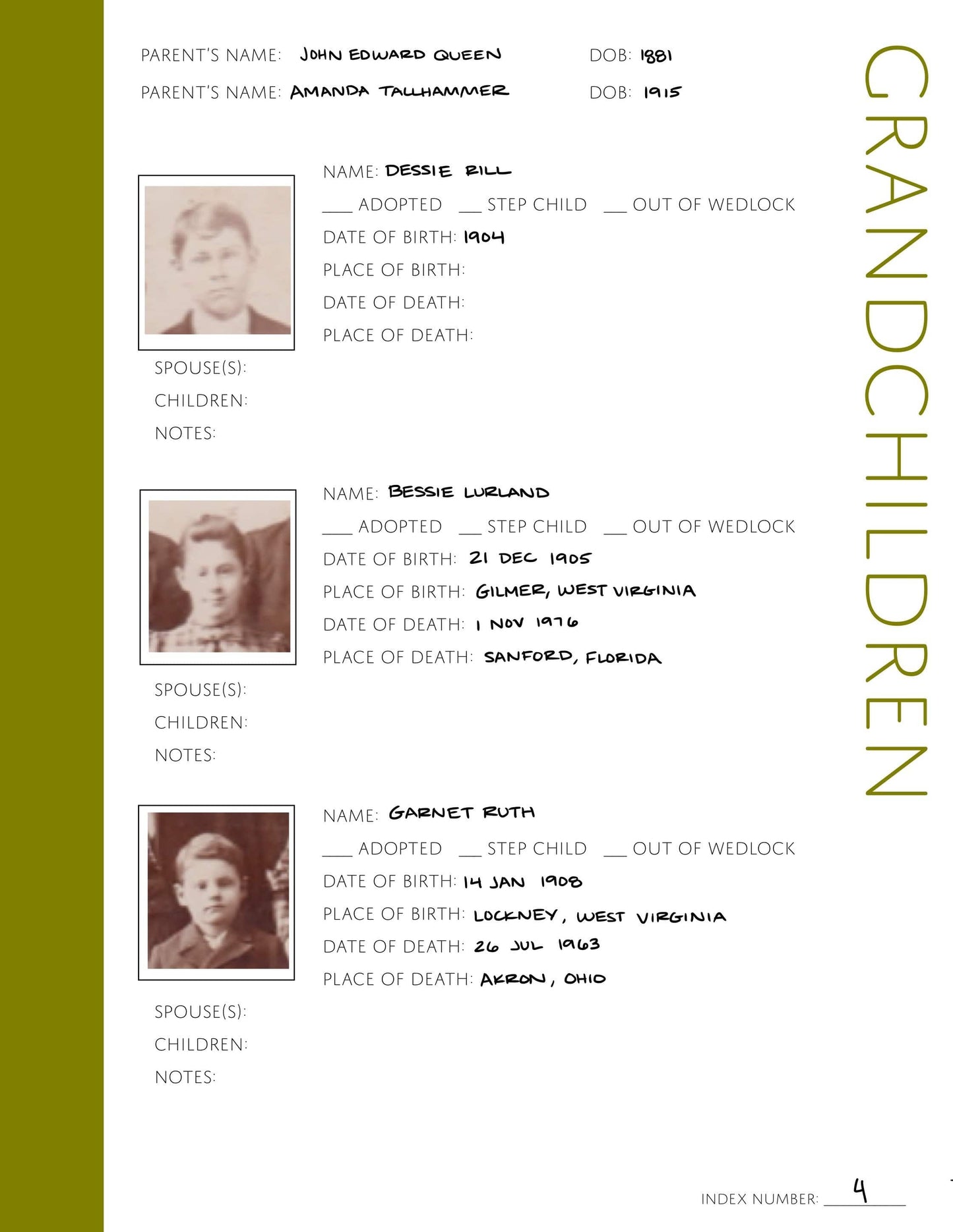 Grandchildren Bundle: Printable Genealogy Forms (Digital Download) - Family Tree Notebooks