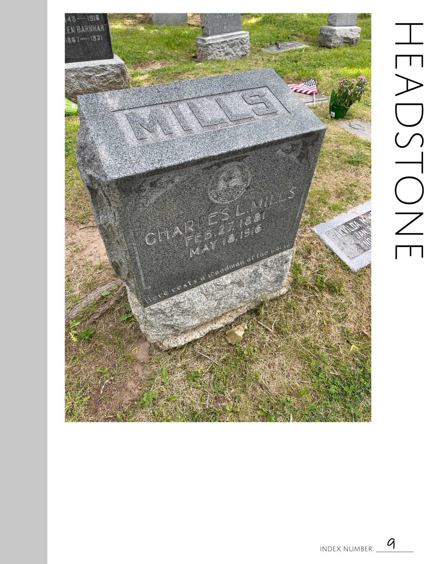 Headstone: Printable Genealogy Page (Digital Download)