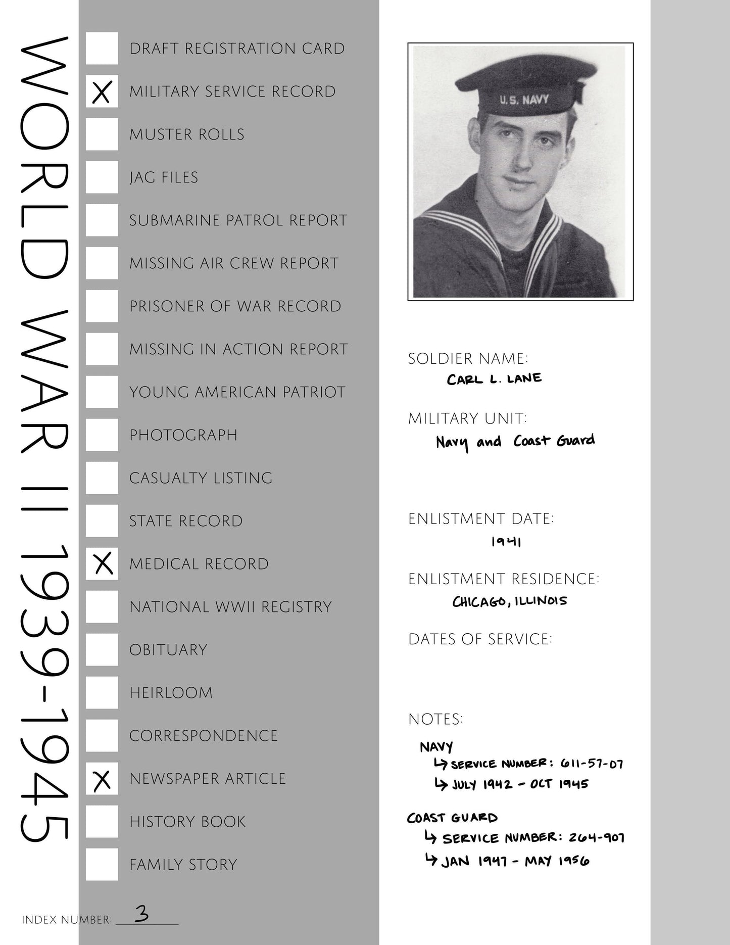 World War Two Bundle: Printable Genealogy Forms (Digital Download)
