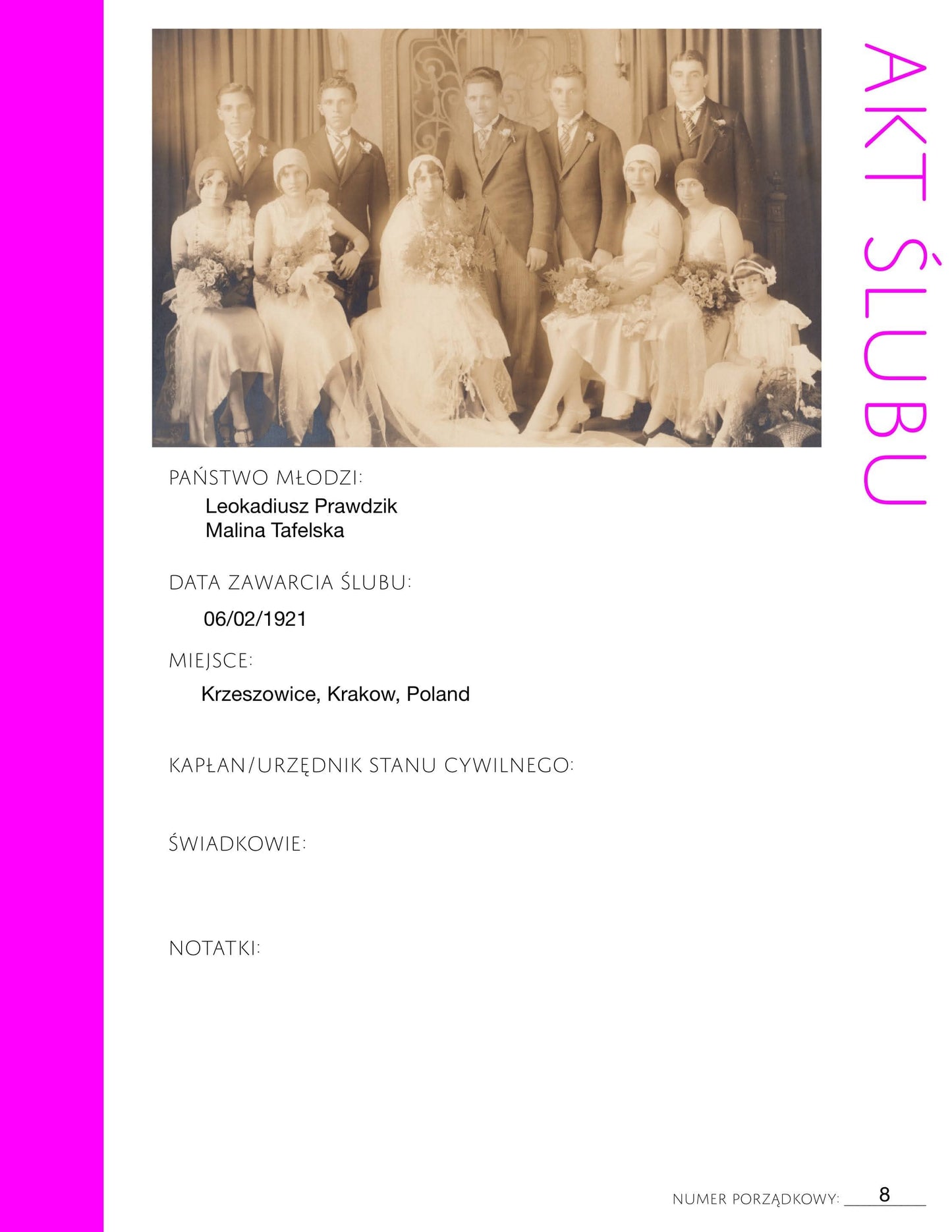 Deluxe Genealogy Pages in Polish /// 200-Page Family History Bundle - Fuchsia (Digital Download)