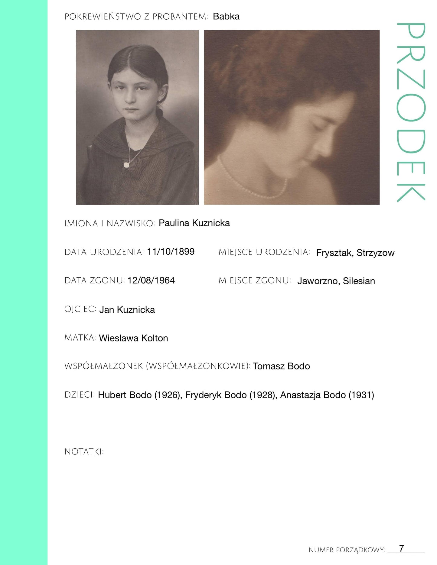 Deluxe Genealogy Pages in Polish /// 200-Page Family History Bundle - Aquamarine (Digital Download)