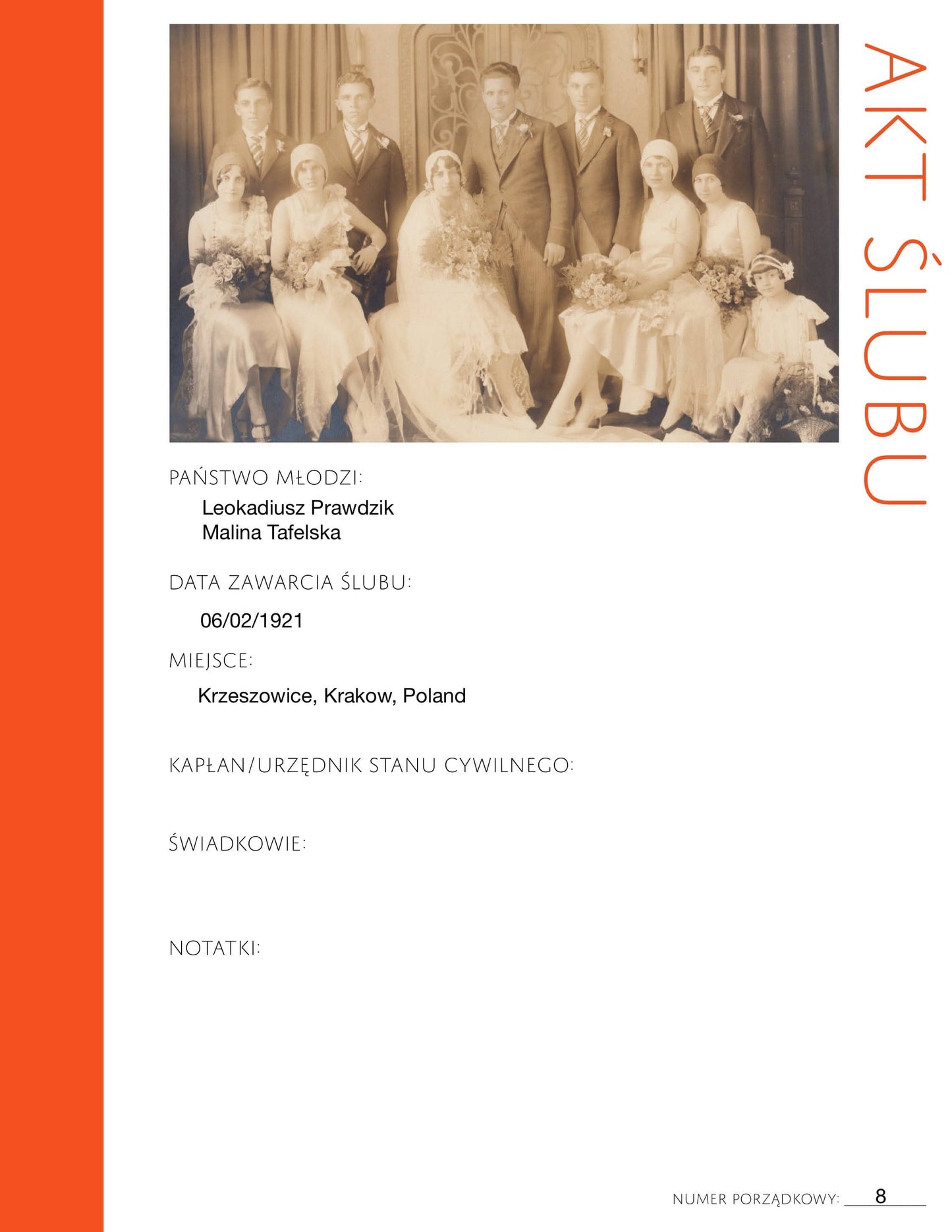 Deluxe Genealogy Pages in Polish /// 200-Page Family History Bundle - Orange (Digital Download)