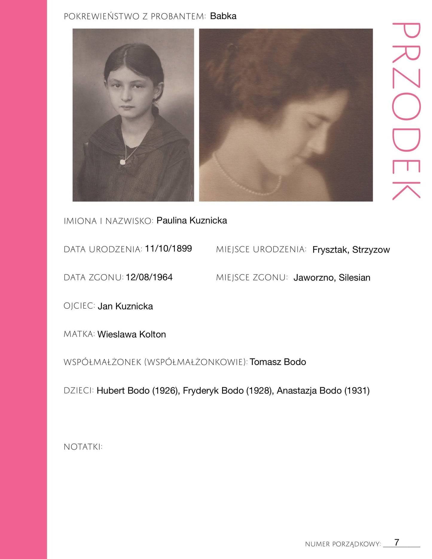 Deluxe Genealogy Pages in Polish /// 200-Page Family History Bundle - Pink (Digital Download)
