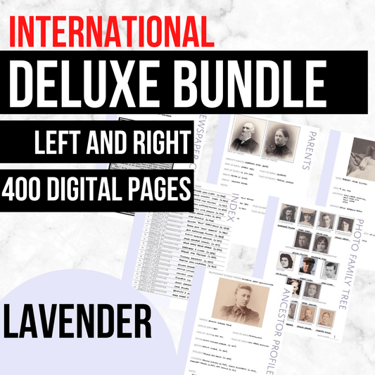 International Deluxe Family History Bundle - Lavender (Digital Download) - Family Tree Notebooks