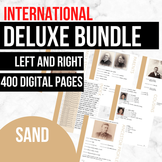 International Deluxe Family History Bundle - Sand (Digital Download) - Family Tree Notebooks