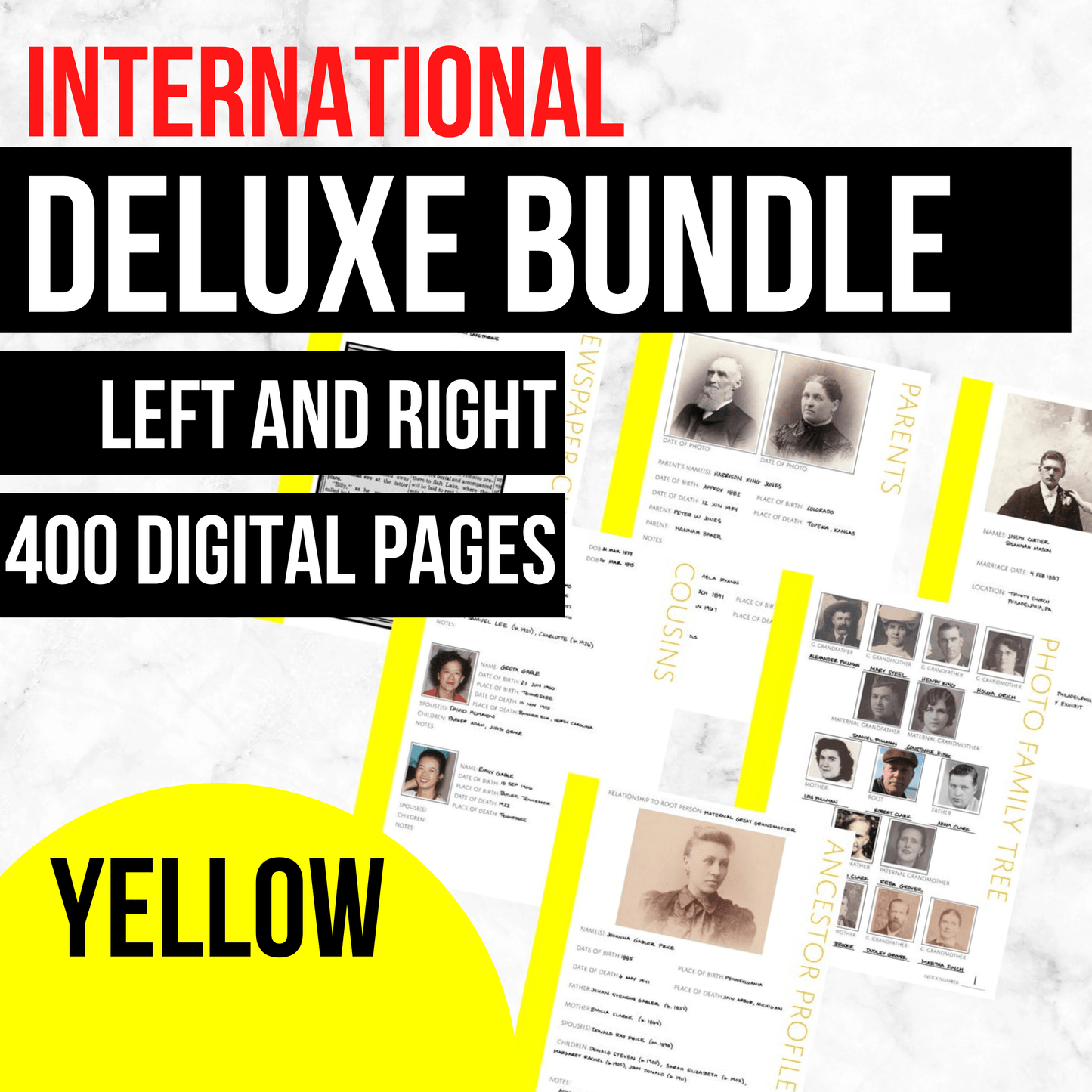 International Deluxe Family History Bundle - Yellow (Digital Download)