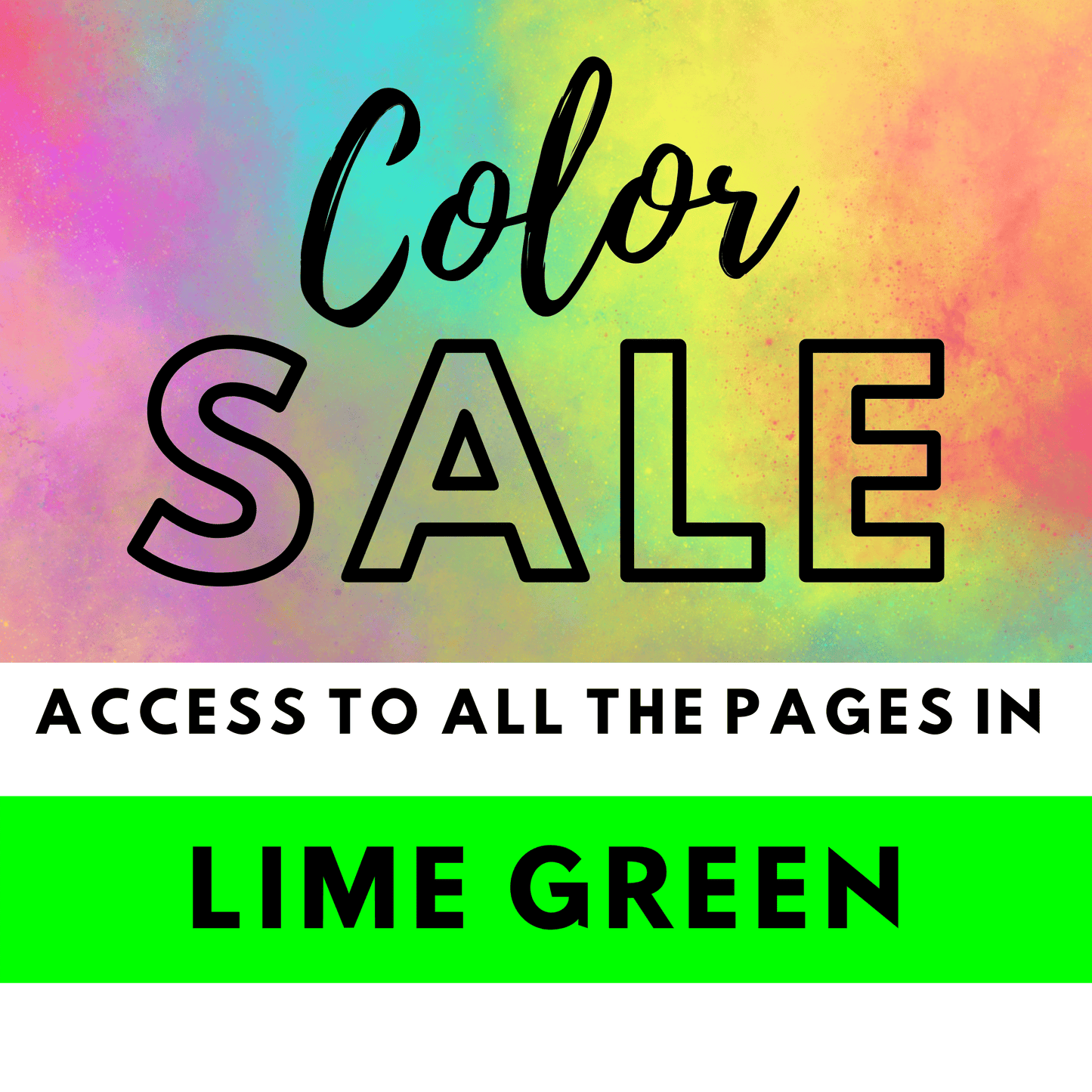 Color Sale: All the Lime Green Pages