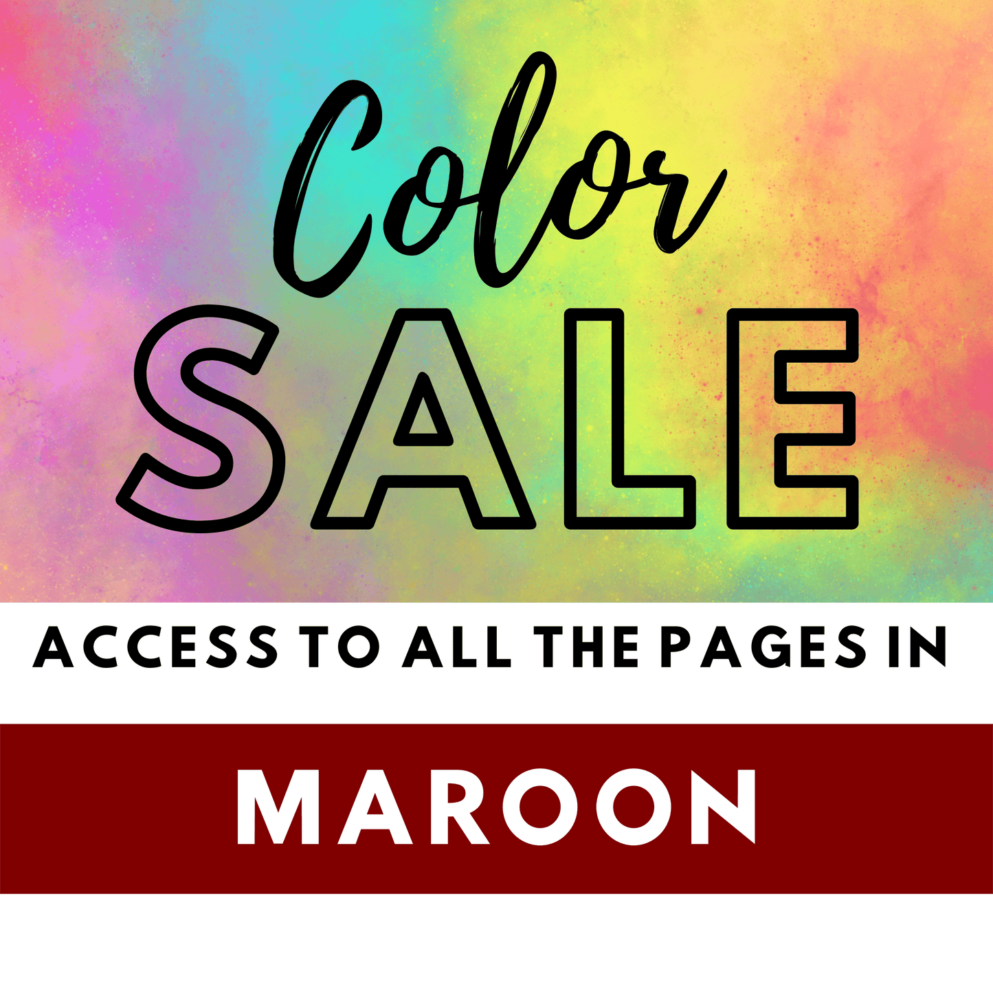 Color Sale: All the Maroon Pages