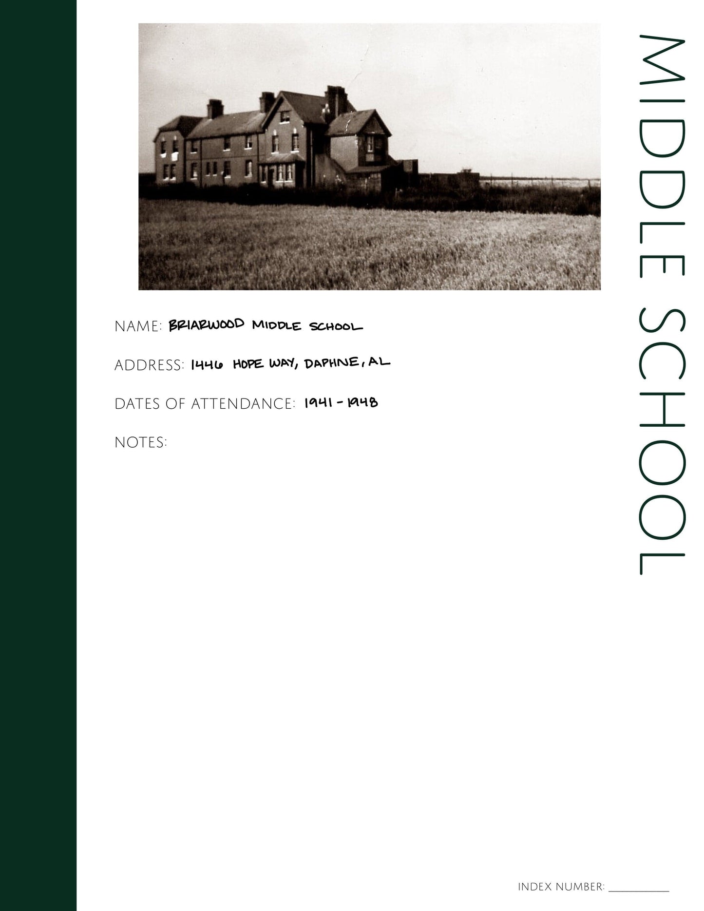 Middle School Profile: Printable Genealogy Page (Digital Download)
