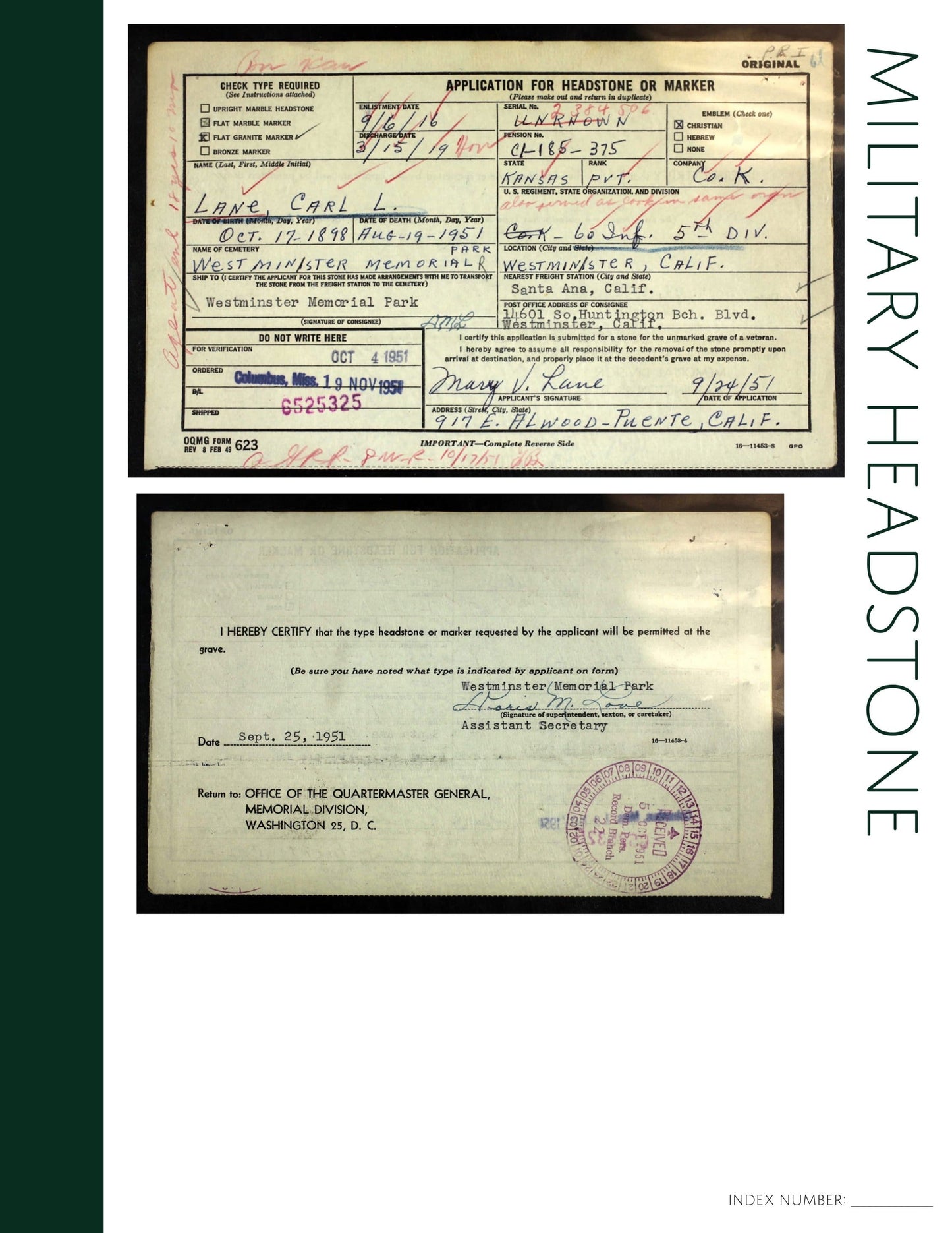 Military Headstone: Printable Genealogy Form (Digital Download)