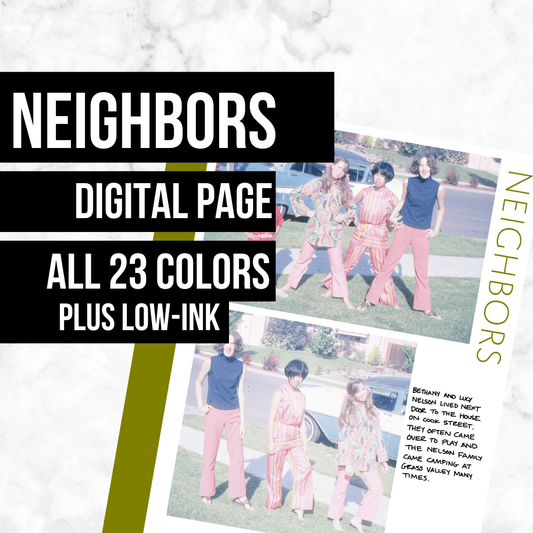 Neighbors Page: Printable Genealogy Form (Digital Download) - Family Tree Notebooks