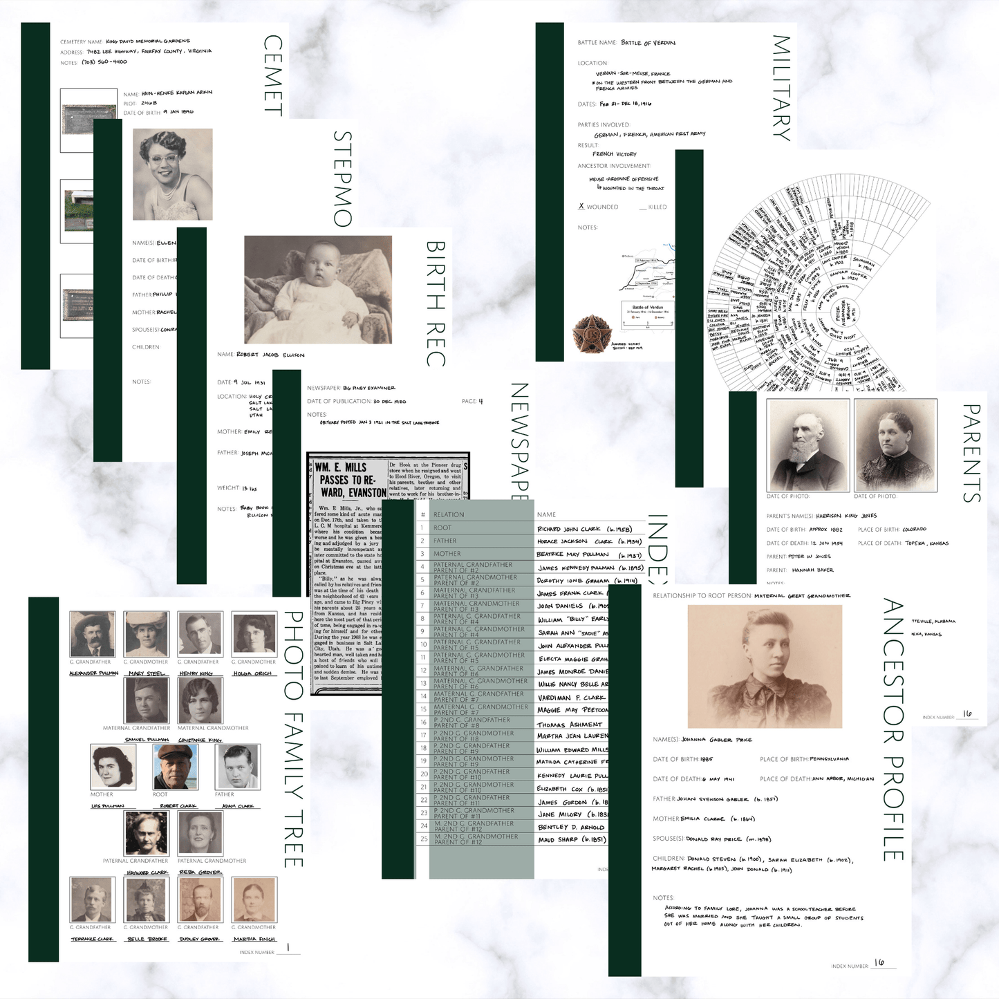 International Deluxe Family History Bundle - Pine (Digital Download) - Family Tree Notebooks