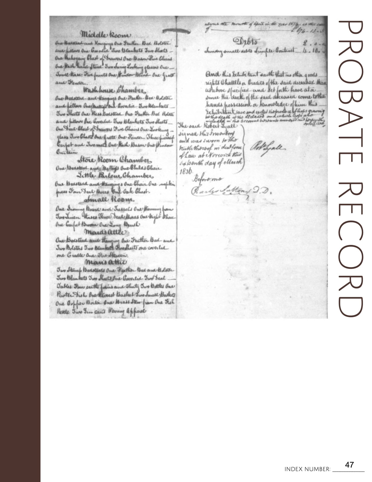 Probate Record: Printable Genealogy Form (Digital Download)
