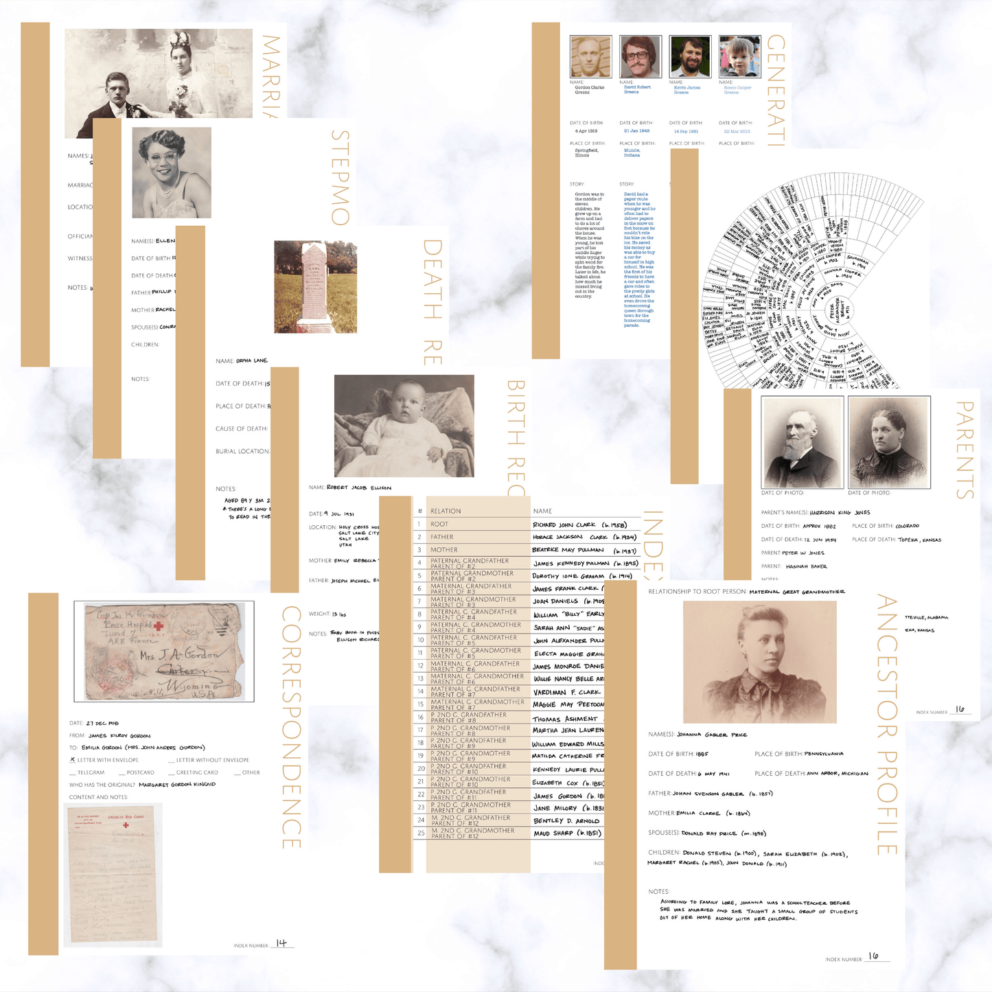 International Deluxe Family History Bundle - Sand (Digital Download) - Family Tree Notebooks