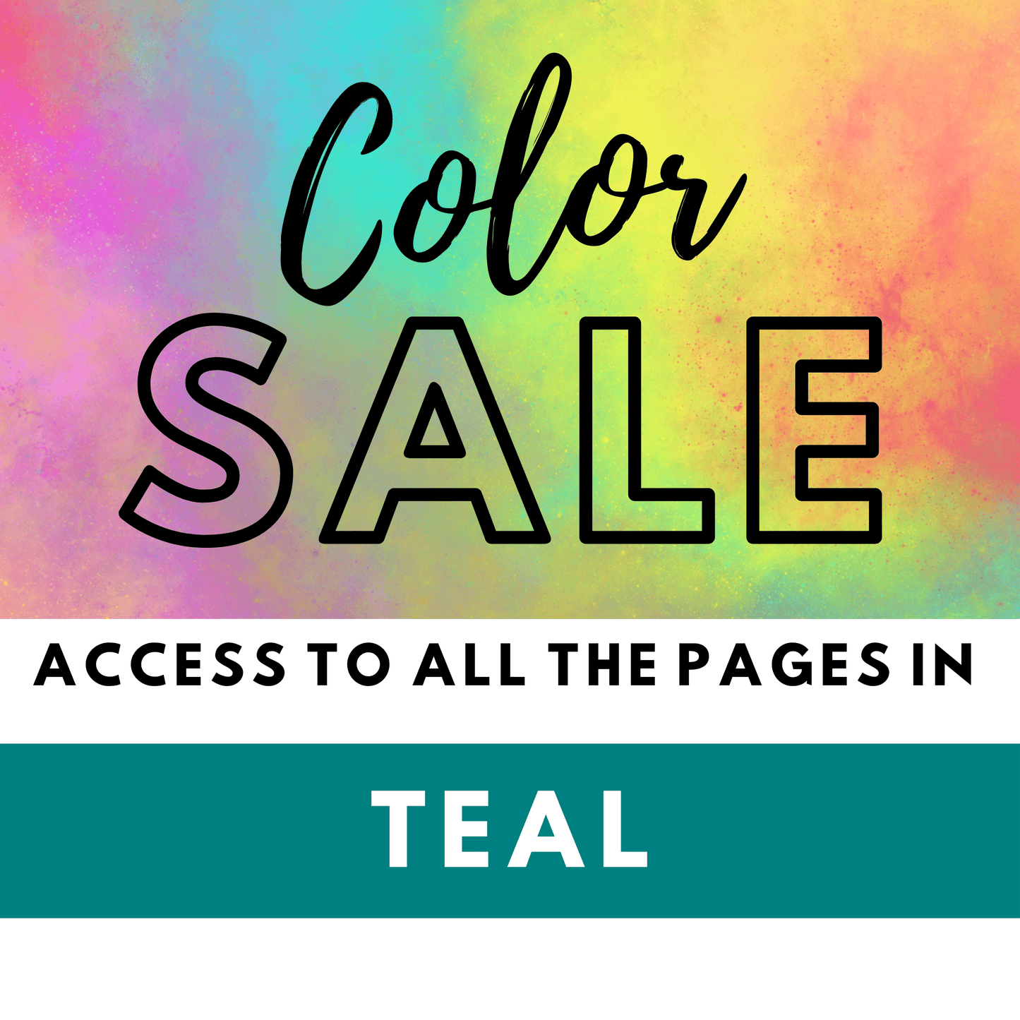 Color Sale: All the Teal Pages