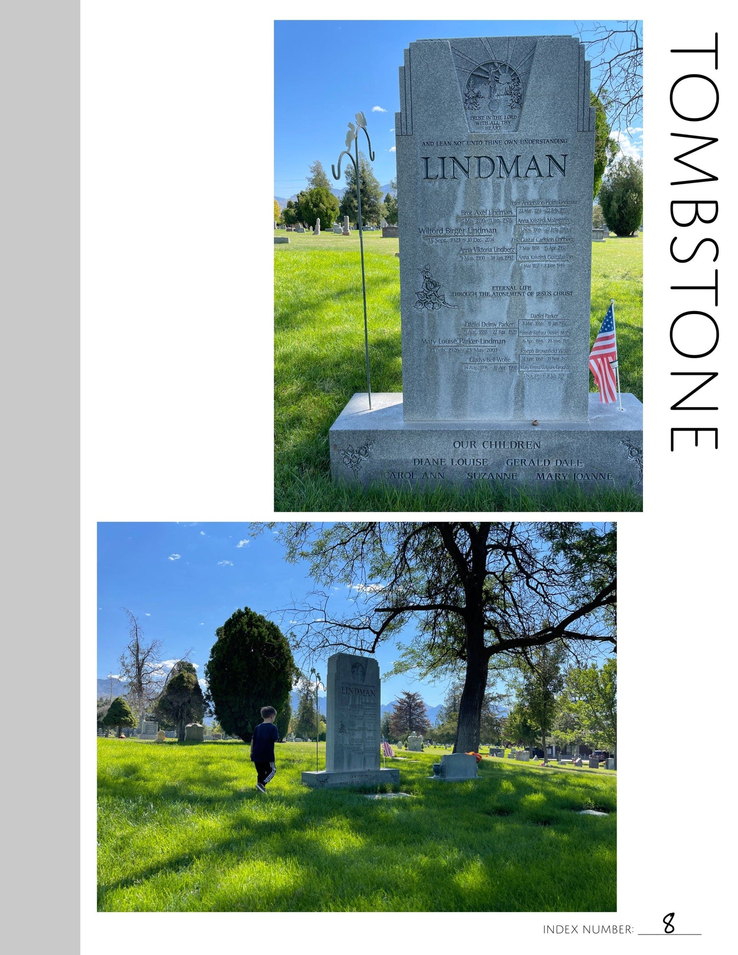 Tombstone: Printable Genealogy Page (Digital Download)