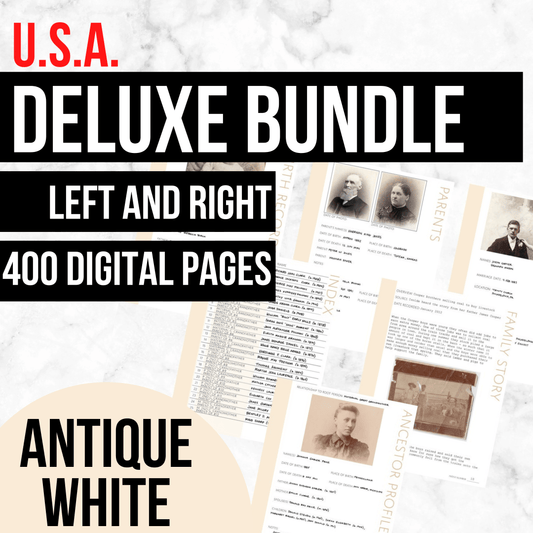 USA Deluxe Family History Bundle - Antique White (Digital Download)
