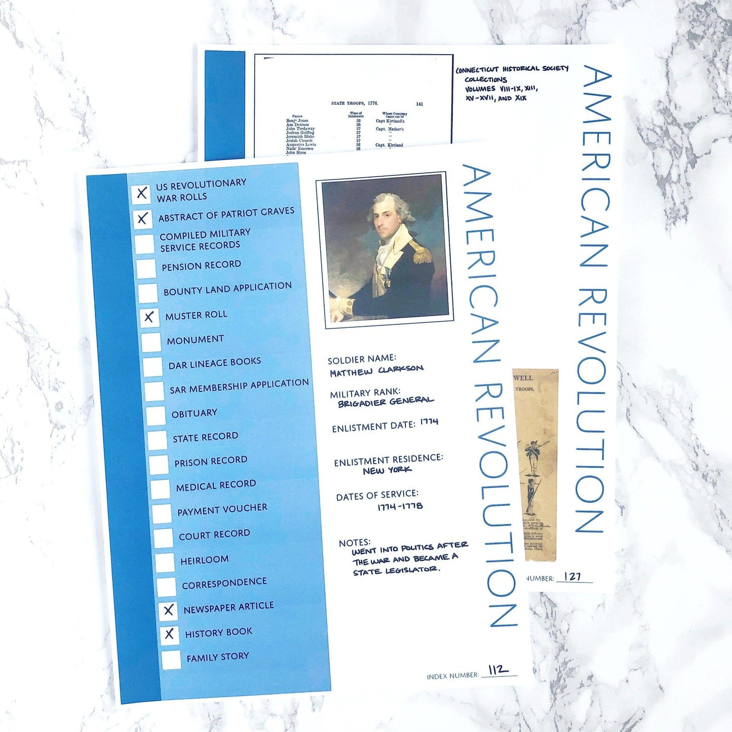 American Revolution Records: Printable Genealogy Forms for Family History Binder (Digital Download)