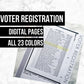 Voter Registration: Printable Genealogy Form for Family History Binder (Digital Download)